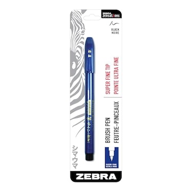 Zebra Pen Zensations Brush Pen Ultra Fine Tip WaterBased Pigment Ink Brush Pen Tip Allows for Thick and Thin Lines in One Expressive Tool Japanese Design 1Pack 01111