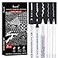 Brusarth White Pens Set 5 Pack 1mm White Gel Pens DualTip Acrylic Paint Pen Brush Tip Acrylic Markers for Black Paper Drawing Sketching Illustration Card Making Bullet Journaling