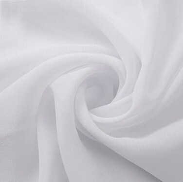 YJKIS 58 Solid Color Chiffon Fabric Rustic Sheer Bridal Wedding Party Decorations Backdrop White 10 Yards