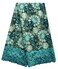 SanVera17 African Lace Fabric 5 Yards Beading Rhinestones for Dress Green
