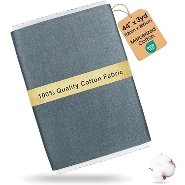 craftido Craftido19 Options100 Cotton Fabric by The Yard in Solid Color 44Wide by 3yd 9 ft Medium Weight 52 ozSoft Cotton for Quilting Sewing Crafts Binding Backing and Lining Grey