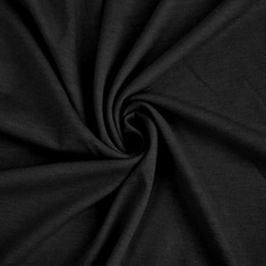 FabricLA French Terry Knit Fabric 100 Cotton French Fabric by The Yard Made in USA Black 1 Yard