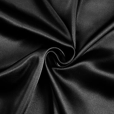 Horbaunal Black Satin Fabric 55 Wide 2 Yards Soft Charmeuse Satin Fabric for DIY Crafts Decorations Costume