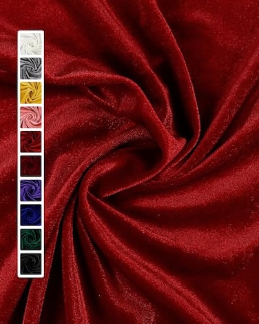 HOTGODEN Red Stretch Velvet Fabric by The Yard 63 Wide 2 Yards 95 Polyester 5 Spandex Velvet Fabric for DIY Sewing Upholstery Apparel Costume Craft