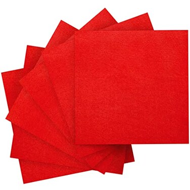 IOOLEEM Red Felt Squares 108pcs 4x4 10 cm x 10 cm PreCut Craft Felt Fabric Sheets for Sewing and Patchwork