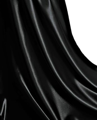 MDS Satin Fabric 5 Yards 44 Wide Silky Smooth Charmeuse Sateen Cloth for Wedding Arch Drapery Panel Backdrop Party Event Banquet Home Decoration Curtain Crafts DIY Sewing Costume Black