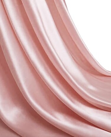 MDS Satin Fabric 5 Yards 44 Wide Silky Smooth Charmeuse Sateen Cloth for Wedding Arch Drapery Panel Backdrop Party Event Banquet Home Decoration Curtain Crafts DIY Sewing Costume Blush Pink