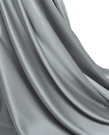MDS Satin Fabric 5 Yards 44 Wide Silky Smooth Charmeuse Sateen Cloth for Wedding Arch Drapery Panel Backdrop Party Event Banquet Home Decoration Curtain Crafts DIY Sewing Costume Light Silver