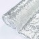 Pardecor Sequin Fabric by the Yard Silver 1 Yard Glitter Fabric Mesh Sequins Fabric for Sewing Clothing and Making Wedding Party Tablecloth Table Runner Decorations