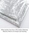 Pardecor Sequin Fabric by the Yard Silver 1 Yard Glitter Fabric Mesh Sequins Fabric for Sewing Clothing and Making Wedding Party Tablecloth Table Runner Decorations