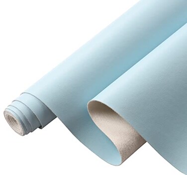 picheng Picheng Smooth Solid Color Faux Leather Sheets 138X5335cmX135cmSoft Faux Leather Roll Very Suitable for Making CraftsLeather Earrings BowsSewing DIY Projects Light Blue