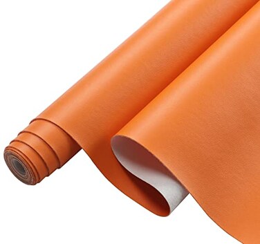 picheng Picheng Smooth Solid Color Faux Leather Sheets 138X5335cmX135cmSoft Faux Leather Roll Very Suitable for Making CraftsLeather Earrings BowsSewing DIY Projects Orange