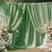 WENSINL Sage Green Chiffon Fabric 5 Yard Sheer Voile Tulle Fabric for Draping Wedding Arbor Backdrop Canopy Fitted Birthday Party Engagement Anniversary Bridal Shower Sewing DIY Decorations