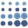 SUPERFINDINGS 16Pcs Fabric Flower Blue Denim Cloth Flowers 8 Style Camelia Sewing Flowers for Clothes Hairclips Decoration DIY Costume Accessories