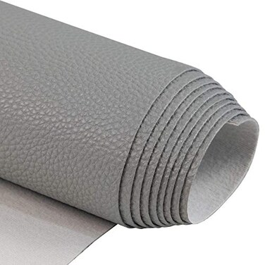TORRAMI Soft Synthetic PU Fabric Material Faux Leather Sheets 1 Yards 54 x 36 095mm Thick for Upholstery DIY CraftsPebbled Pattern Nude Gray