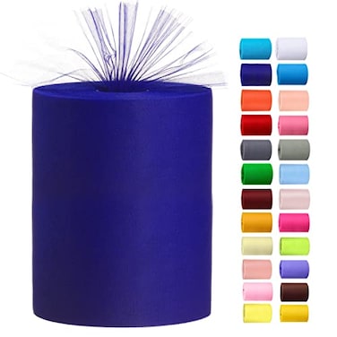 Miegecha Tulle Rolls 6 by 100 Yards 300 feet Tulle Roll Spool Fabric for DIY Tutu Skirts Wedding Baby Shower Crafts Decorations Party Supplies Royal Blue