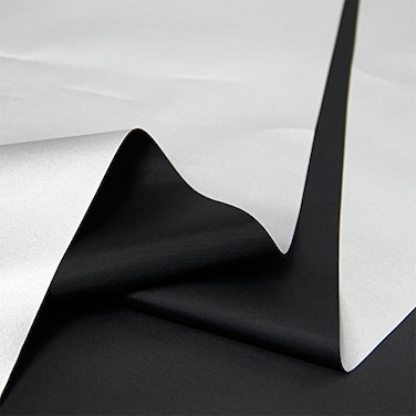 David accessories Blackout Drapery Shade Fabric Black and Silver 100 Percent Shading Light Waterproof Sunshade Cloth Light Weight 4Yards