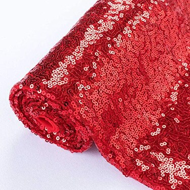 Pardecor Red Sequin Fabric 1 Yard