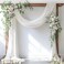 Socomi Wedding Arch Draping Fabric 3 Panels 29 x 19Ft Ivory Sheer Chiffon Curtain Drapes 6 Yards for Wedding Ceremony Birthday Party Decoration