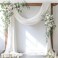 Socomi Wedding Arch Draping Fabric 3 Panels 29 x 19Ft Ivory Sheer Chiffon Curtain Drapes 6 Yards for Wedding Ceremony Birthday Party Decoration
