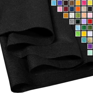 FANOMMI Black Felt Fabric 36 X 361 Square Yard 16mm Thick Soft and Durable Flexible Craft Felt by The Yard for Sewing DIY Art Craft Project Decorations