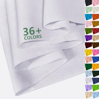 FANOMMI White Felt Fabric 36 X 361 Square Yard 16mm Thick Soft and Durable Flexible Craft Felt by The Yard for Sewing DIY Art Craft Project Decorations