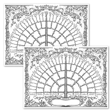 Palace Learning 2 Pack Family Tree Chart To Fill In 6 Generation Genealogy Poster Blank Fillable Ancestry Chart Version 1 18 x 24