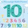 Sereliy 12 PCS Large Math Poster from 1 to 12 Numbers Multiplication Table Poster for Elementary School Kid Family Classroom Educational SuppliesBoho