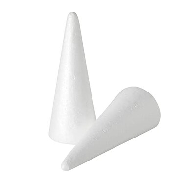 Juvale Cone Shapes Foam Cones for Crafts 287 x 725 in White Polystyrene 12 Pack DIY Decor Art Projects