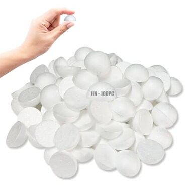 AHKUNMT Styrofoam Half Balls 1 Inch100PC Large White Half Foam Balls for Crafts DIY Craft Giant Foam Balls for Home and SchoolSmooth Solid Round Balls Half styrofoam1in100pc