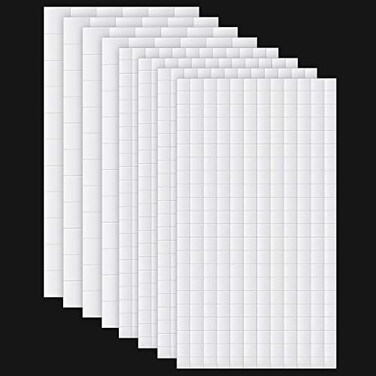 Outus 8 Sheets Foam Adhesive Squares 1320 Pcs Total Double Sided Self Dots Precut Squares Strips Foam Dots for Teacher Classroom Scrapbook DIY Crafts Office Supplies 2 Sizes