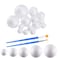 hesmartly 50 Pack Craft Foam BallsWhite Polystyrene Smooth Round Balls 5 Sizes Foam Balls and 2 Pieces Painting Brushes for DIY Projects Arts and Crafts Supplies