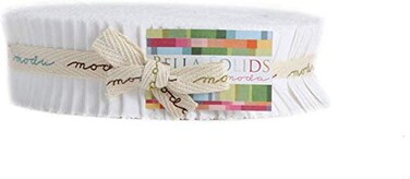 Moda Fabrics Bella Solids White Honey Bun 40 15inch Strips 9900HB 98