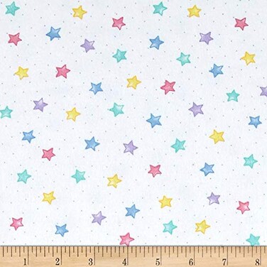 NATHAN Comfy Flannel Stars Pastel Fabric by the Yard