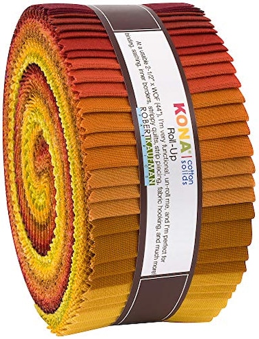 Robert Kaufman Kona Cotton Solids Autumn Hues Roll Up 40 25inch Strips Jelly Roll RU77240