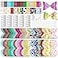 AOUXSEEM 50 Set Random Colors Bows DIY Making Kit for Beginners Pre Cut Faux Leather Hairbows Contains PrintedGlitterEmbossedTextured Fabric with Alligator Clips for Women Girls Handmade Gift
