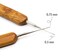 AUEAR 2 Pack Dreadlock Crochet Hook Needle Tool with Bamboo Handle for Braid Craft 05mm 075mm
