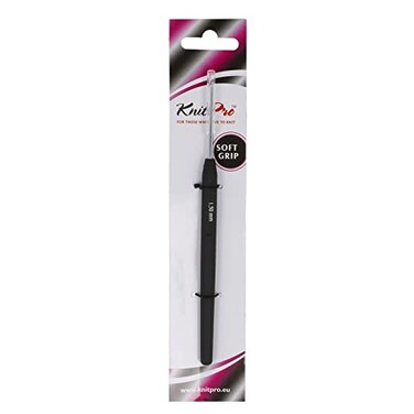 KnitPro Steel SingleEnded Crochet Hook with Black Soft Handle 150 mm