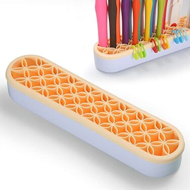 YOJOB Desktop Crochet Hook Case Silicone Crochet Hooks Organizer Pen Holder for Desk
