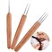 Zonon 3 Pieces 075 mm Dreadlock Crochet Hook Bamboo Needle Weaving Crochet Include 1 2 3 Hooks for Dreadlock Supplies