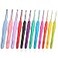 KOKNIT 12 PCS Crochet Hooks Ergonomic Handle Crochet Hooks Set for Arthritic Hands Comfortable Smooth Crochet Needles Extra Long Knitting Needles with Stitch Markers 12PCS