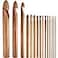 HESTYA Hestya 15 Pieces Wooden Bamboo Crochet Hooks Set 3 to 25 mm in Diameters Handcrafted Knitting Needles Weave Yarn Craft