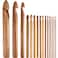 HESTYA Hestya 15 Pieces Wooden Bamboo Crochet Hooks Set 3 to 25 mm in Diameters Handcrafted Knitting Needles Weave Yarn Craft