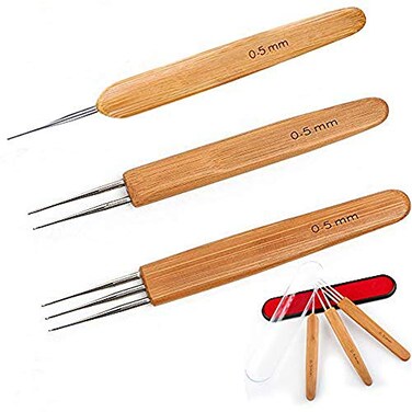 AliLeader 05mm Dreadlock Crochet Needle for Interlocking Dreadlocks 3PcsSet