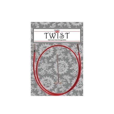ChiaoGoo 7530S Twist Small Lace Interchangeable Cables 30Inch Red