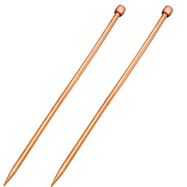 Arbootjin 2 Pcs Knitting Needles Set Straight Single Pointed Knitting Needle Length 14 Inch Knitting Supplies Knitting Needles for Beginners Handmade 8 mm