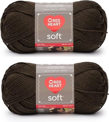 Red Heart Bulk Buy Soft Yarn 2Pack Chocolate