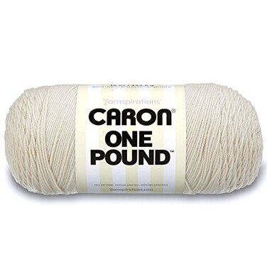 Caron One Pound Solids Yarn 4 Medium Worsted Gauge 100 Acrylic 6 oz Off White For Crochet Knitting Crafting