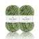 NICEEC 2 Skeins Soft Chenille Yarn Blanket Yarn for Knitting Fancy Yarn for Crochet Weaving DIY Craft Total Length 2255m 2279yds 2150gArmy Green