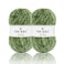 NICEEC 2 Skeins Soft Chenille Yarn Blanket Yarn for Knitting Fancy Yarn for Crochet Weaving DIY Craft Total Length 2255m 2279yds 2150gArmy Green